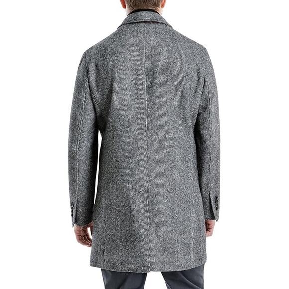 Michael Kors Men's Herringbone Wool Blend Pike Classic-Fit Overcoat Size 50R - Picture 2 of 10